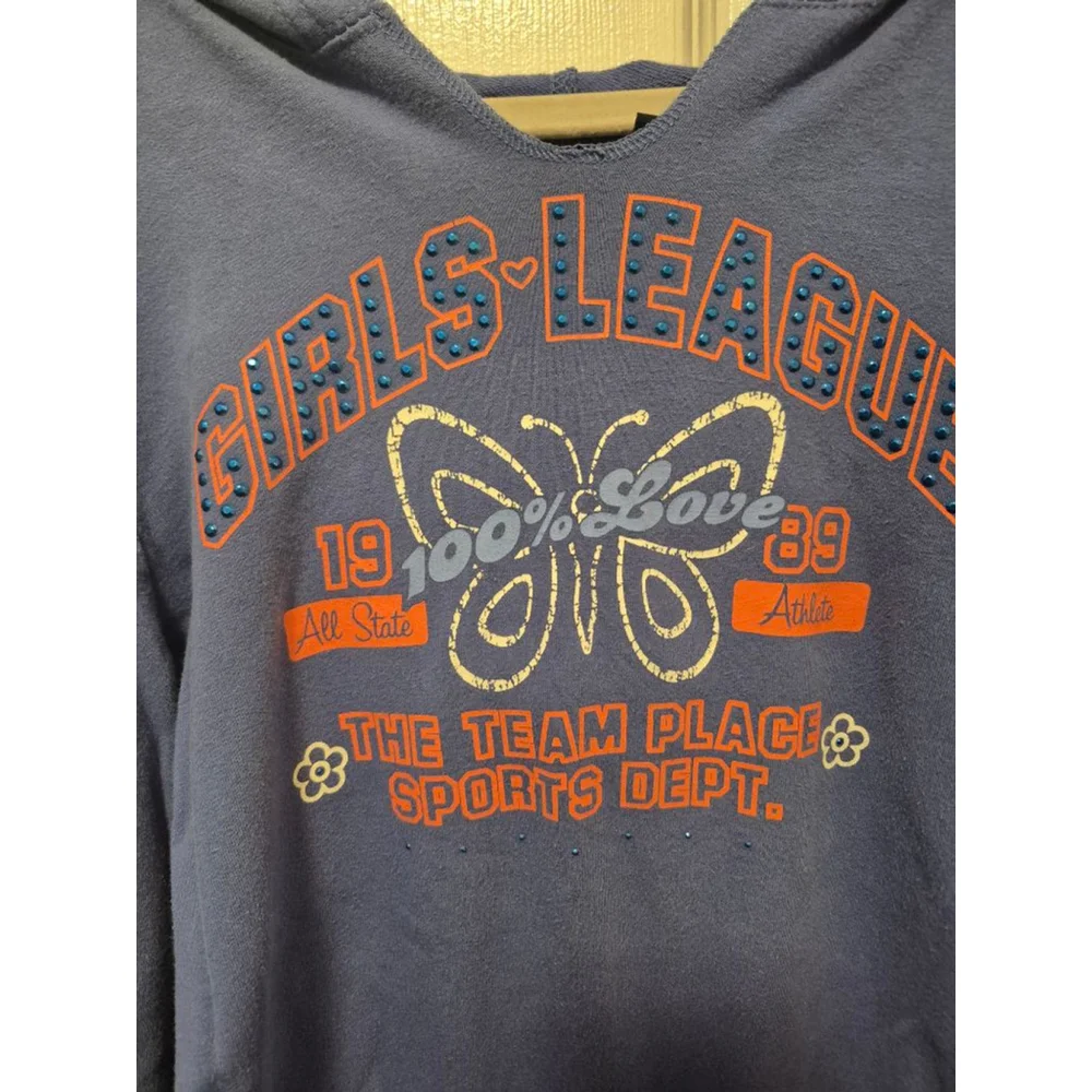 Girls The Children's Place Blue Orange Girls League Hoodie L